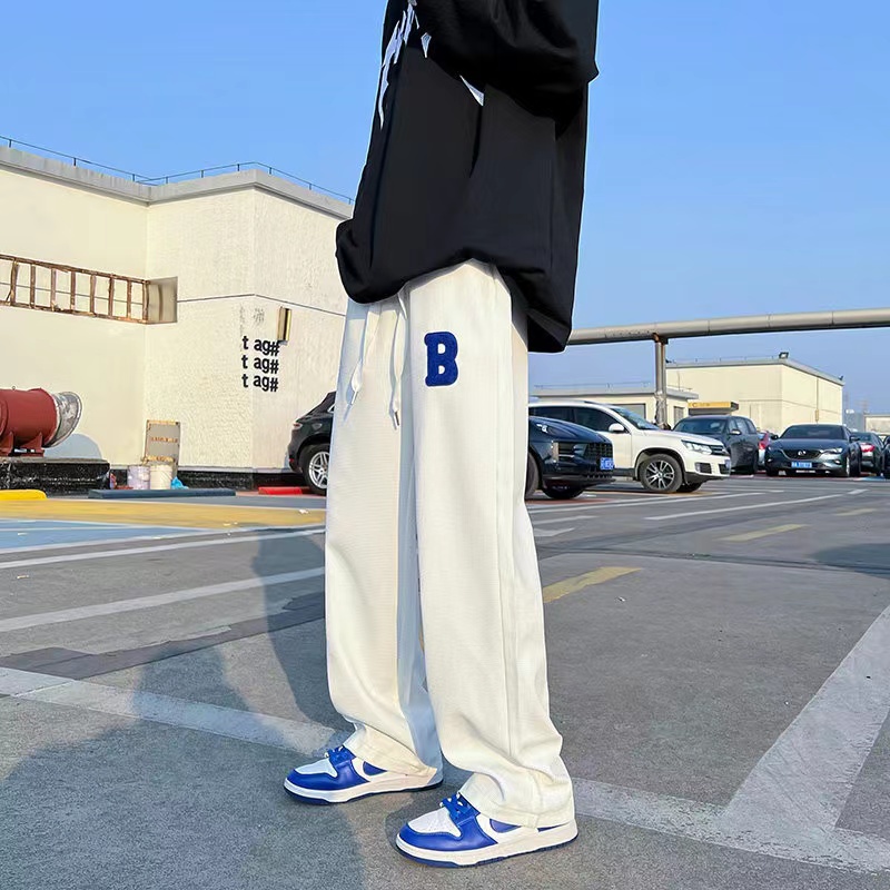 MX slocks pants loose straight cut pants Korean sweatpant wide leg