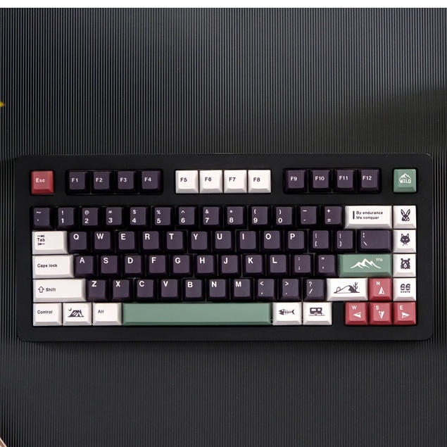 GMK Camping Keycap, 130 Keys PBT Keycaps Cherry Profile DYESUB