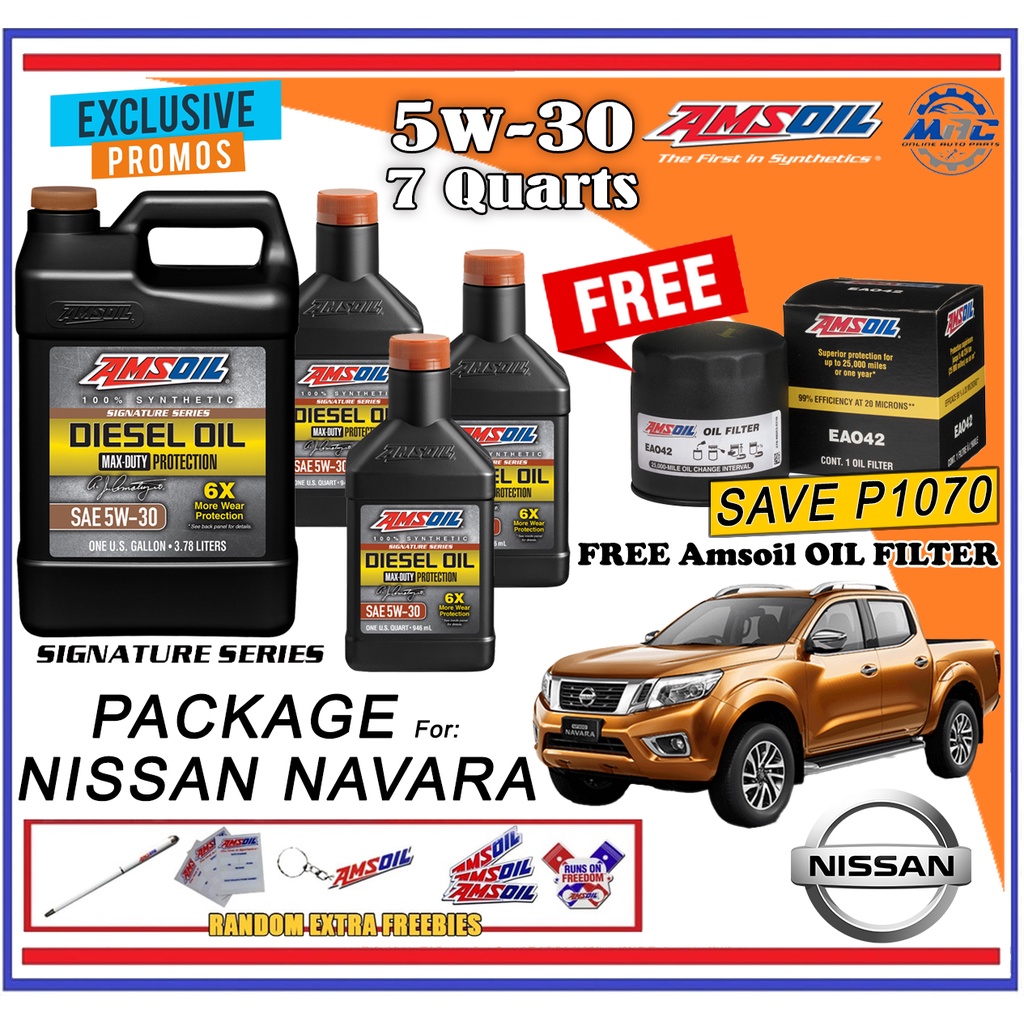 Amsoil Signature Series Max Duty W Quarts Free Oil Filter Package For Nissan Navara