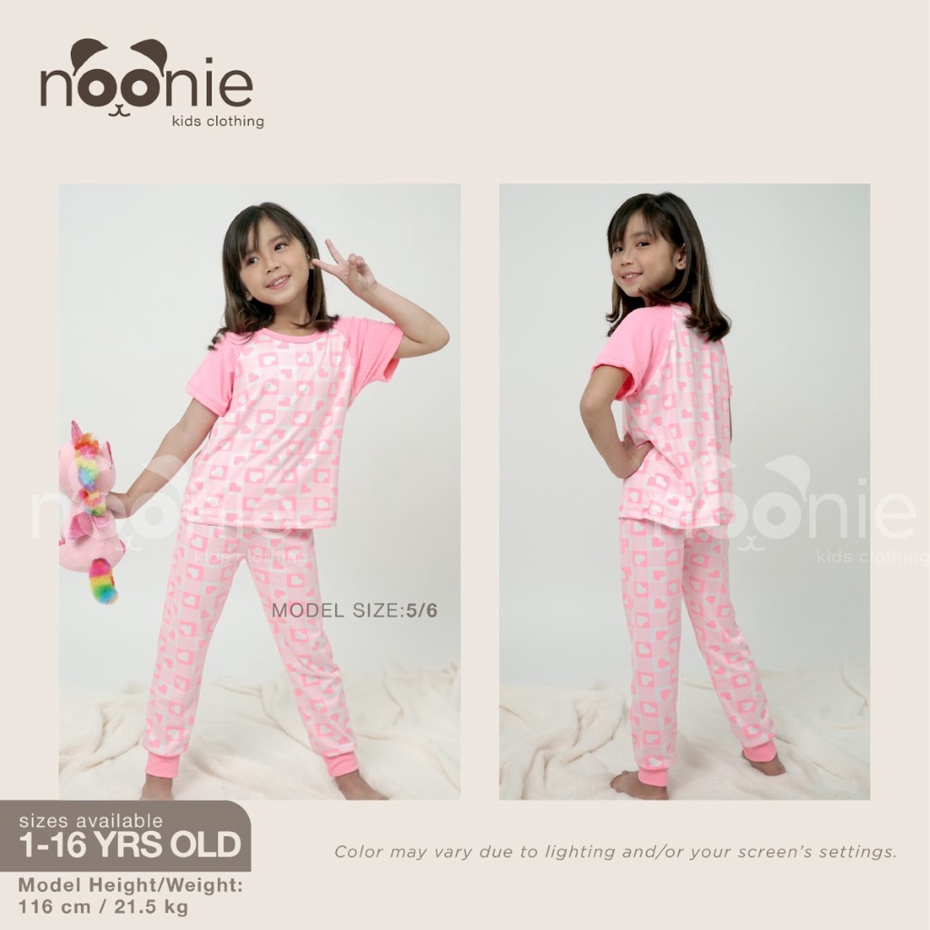 Noonie Kids - Girls Terno - Raglan Jogger Pajama - 2-16 Yrs Old