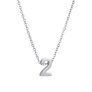 Silver Color Cute Number 0 1 2 3 4 5 6 7 8 9 Pendant Birthday Lucky Number Charm Necklace Rolo Chai #4