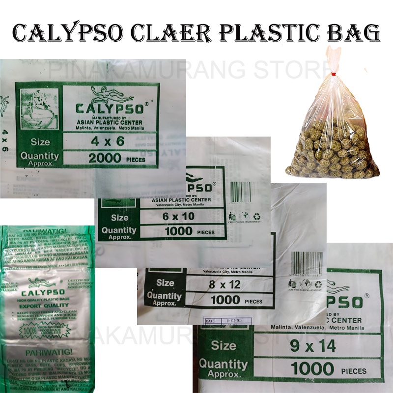 [100 Pcs] Per Pack Calypso Clear Plastic Bag /Calypso Plastic Linaw