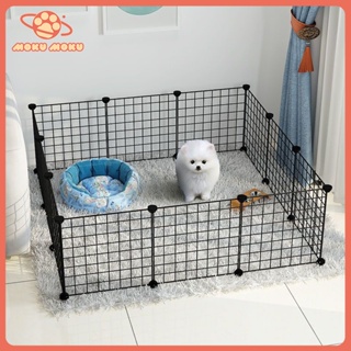 【With Door&Lock】DIY 24 Pcs fence Pet Stackable  35*35CM Pet Cage DIY Pet Kennel  Dog  Cage cat fence