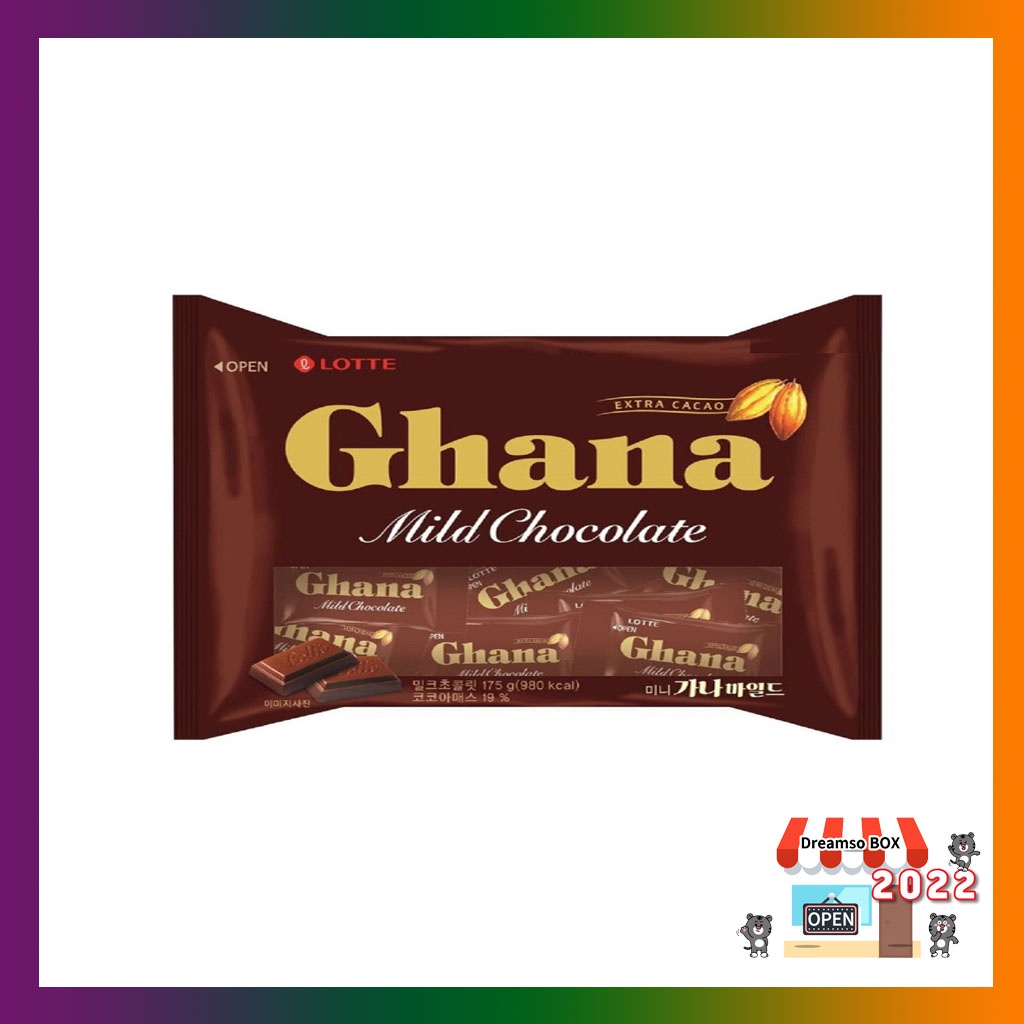 LOTTE Mini Ghana Mild Chocolate 175g/ Desert Chocolate/ Korean Snack