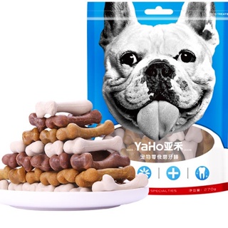 YAHO Bone Dental Chew Dog Treats Stand Up Resealable Pouch 250g