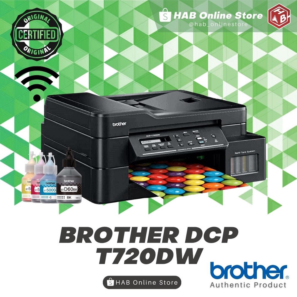 Brother dcp t720dw ink tank w original ink print scan copy wifi 