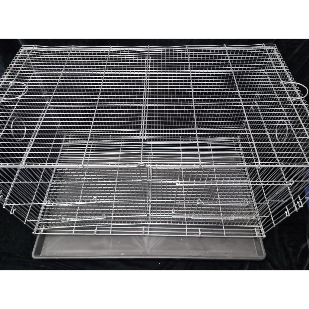 Galvanise collapsable double cage with divider and pooptray for all types of pet L30xW17xH18 INCHES #6