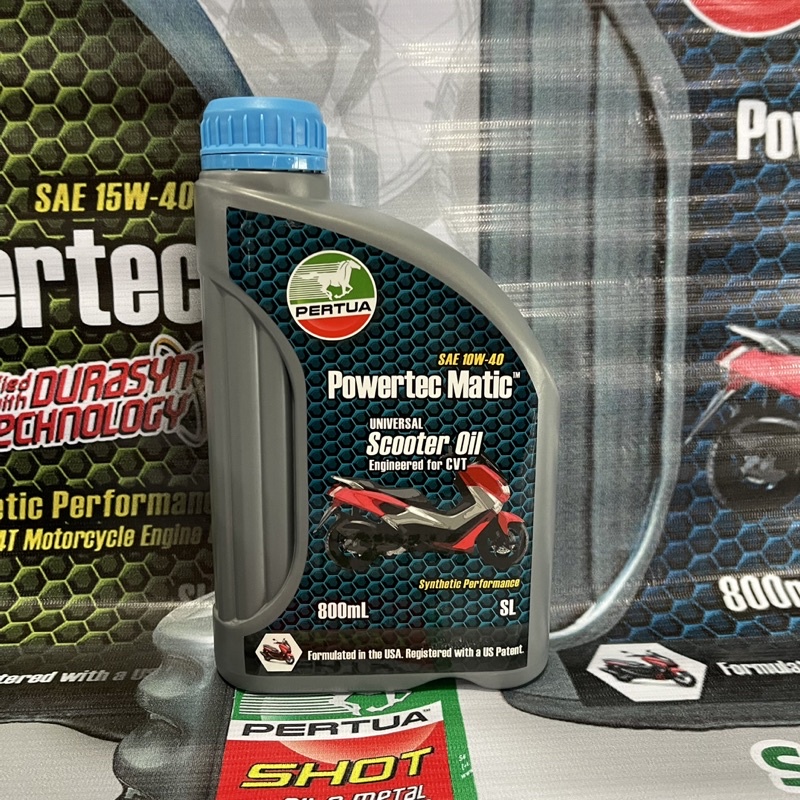 PERTUA POWERTEC MATIC MOTORCYCLE OIL 800ml / 1 LITER | Shopee Philippines