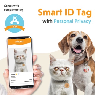 Pawdel Dog Tag with Name | Smart Tag | QR Code & NFC Pet Tag | Pet Tracker | Puppy Tag | Dog Tag