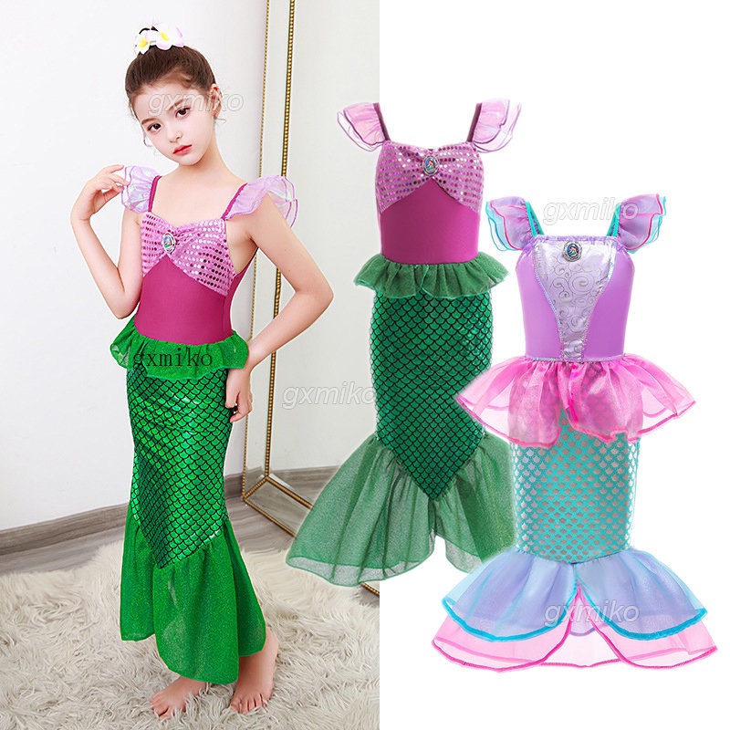 Mermaid Dress For Kids Girls 2 3 4 5 Year Old Mermaid Costume Ruffles 