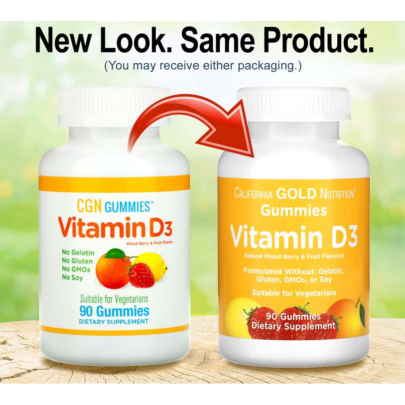 California Gold Nutrition, Vitamin D3 Gummies 25mcg 1000iu, No Gelatin ...
