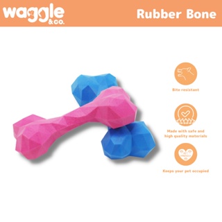 Waggle & Co. Rubber Bone - Pet (Dog/Cat) Play & Chew Toy