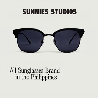 Sunnies Studios Axel Charcoal (Browline Fashion Sunglasses for Men and Women)