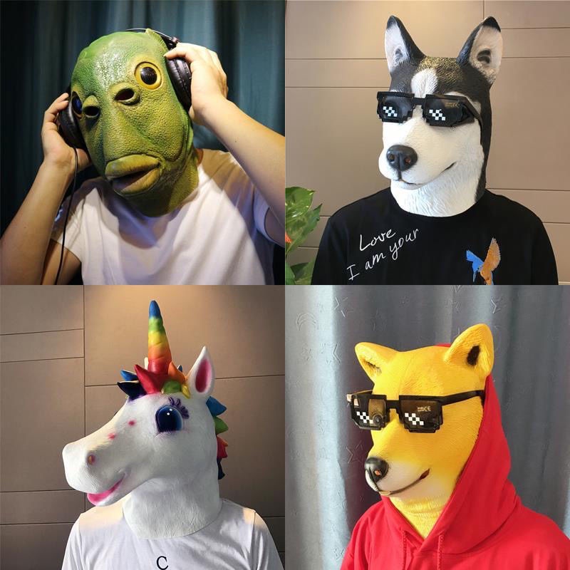 Silicone Mask Animal Headgear Male Horse Head Donkey Monkey Dog Funny Sand  Sculpture Full Face Adult Halloween | Shopee Philippines