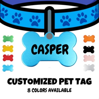 Personalized Bone Pet ID Dog Tag Custom Cat Collar Names Laser Printed Customized