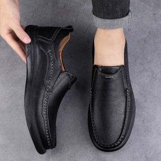 Men's Genuine Leather Loafers Male Casual Leather Shoes Doug Boat Leather Driving Shoes Slip On Men Loafers Male Leather Shoes