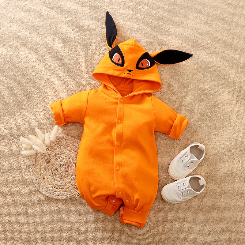 Anime Naruto Baby Romper bodysuit Kurama kyuubi Long Sleeve Jumpsuit Clothes For Babies Boys Girls
