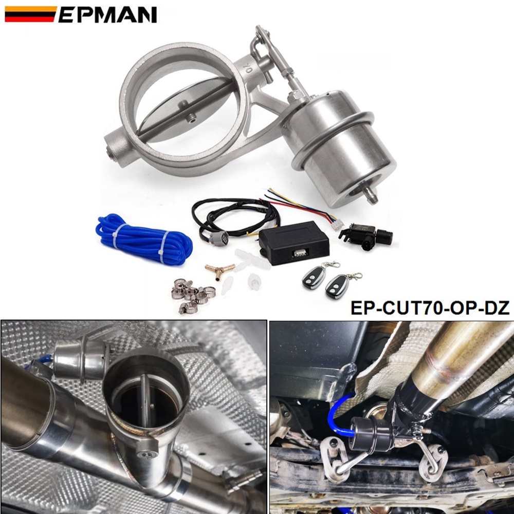 70mm Open style Vacuum Exhaust Cutout Valve with Wireless Remote Controller Set For BMW e39