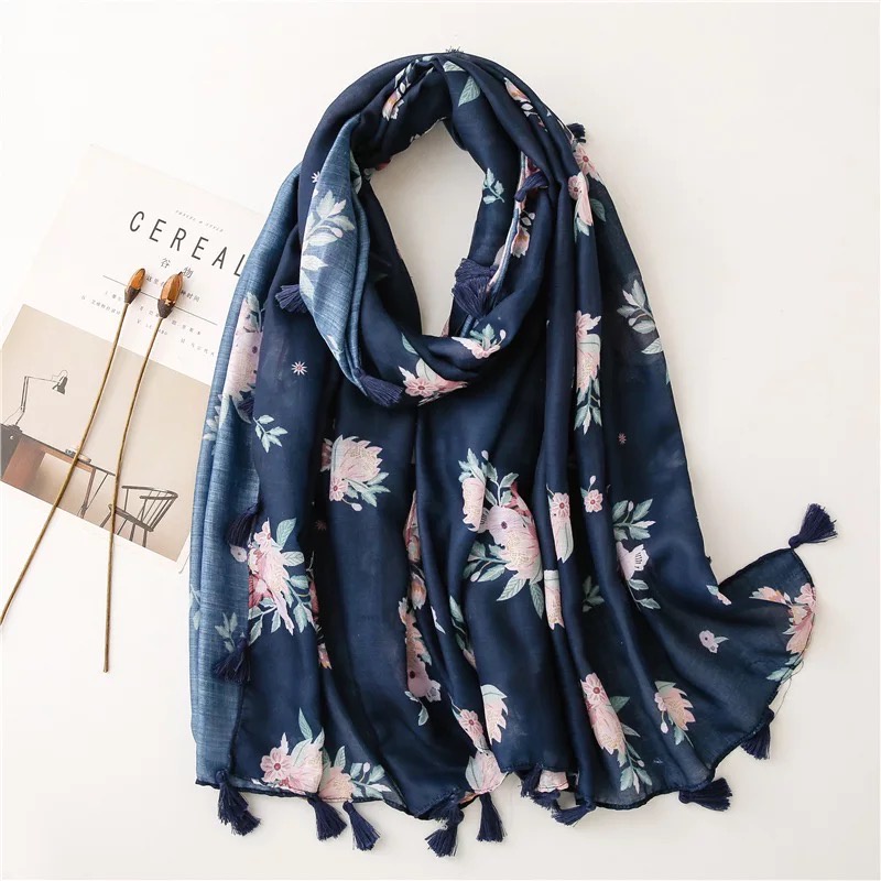 WOMEN FASHION Accessories Shawl Blue NoName Set of blue and gray combined scarves discount 94% Blue/Gray Single 