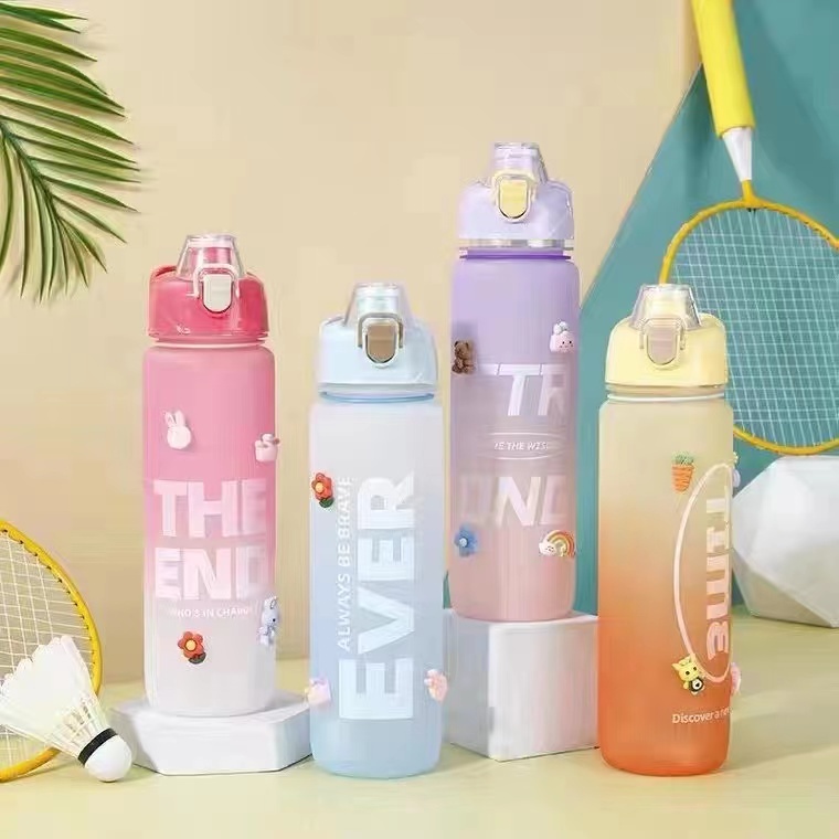 Shilily 1L Water Bottle Time Marker Tritan BPA Free for Sports And