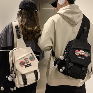 （Hot）Men's messenger bag ins tide brand small messenger bag leisure student single shoulder backpack #1