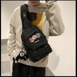 （Hot）Men's messenger bag ins tide brand small messenger bag leisure student single shoulder backpack #7
