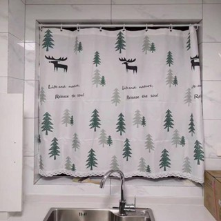 T Hanging Ring Type Small Curtain Bathroom Toilet Short Semi-Shading Kitchen Anti-Dust Decoration Waterproof Nordic Style Partition #8