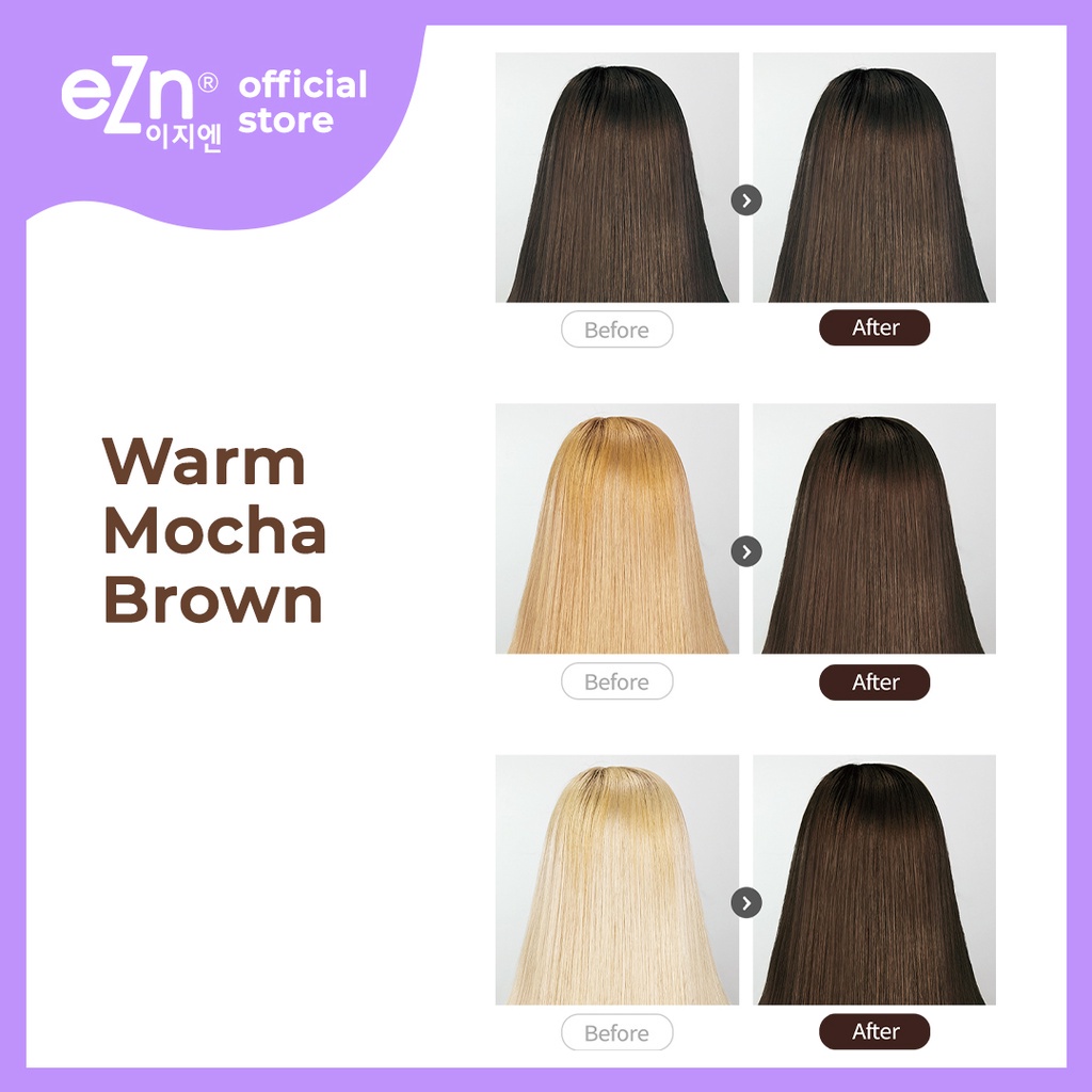 eZn Pudding Hair Color Warm Mocha Brown (70 ml) - Self Hair Dye DIY Kit Made in Korea