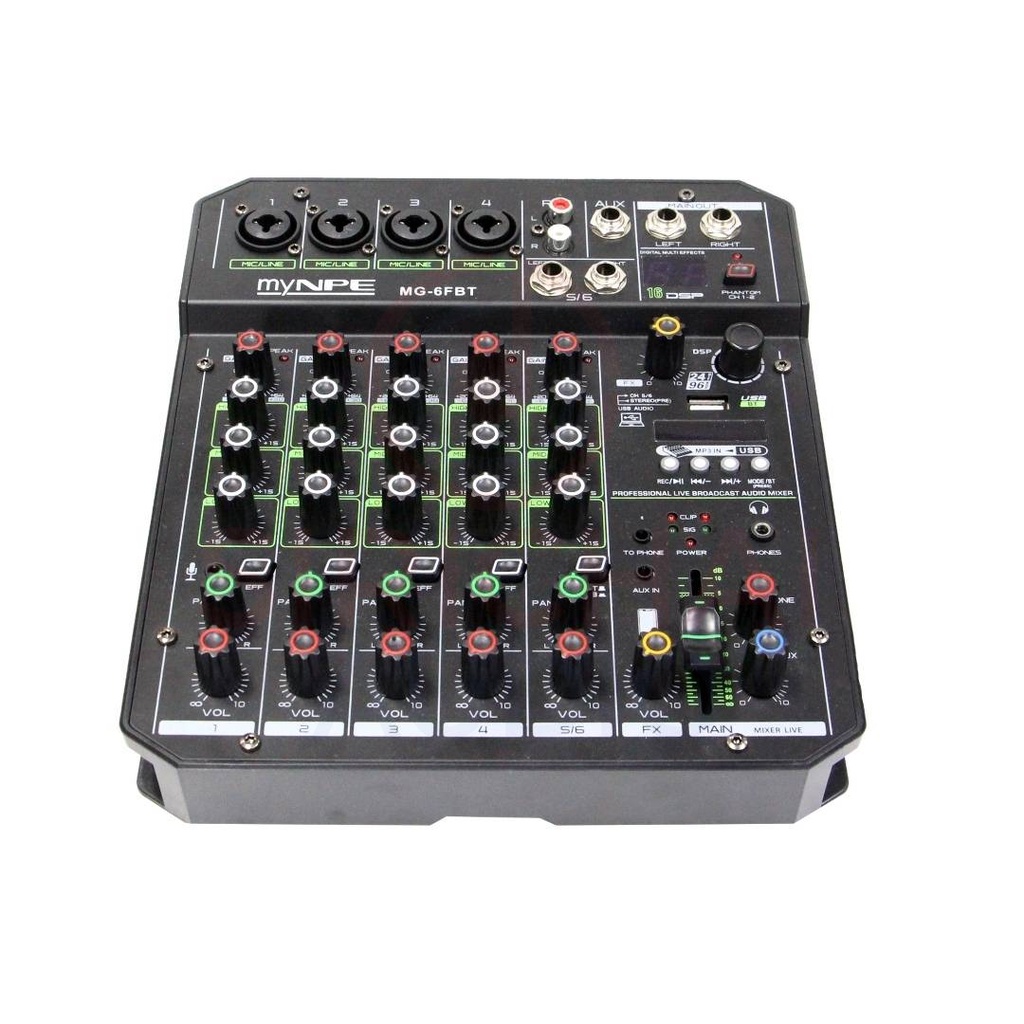 Mixer NPE Model MG6FBT Mixer6 Channels INTERFACE Bluetooth Shopee