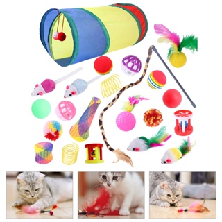 Rainbow Foldable Cat Tunnel Toy Funny Pet 2 Holes Play Tubes Balls Collapsible Kitten`