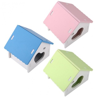 Trendy Wooden Love Heart Shape Hamster Nest Sleeping House Luxury Cage Pet DIY Hideout Hut &JL #2