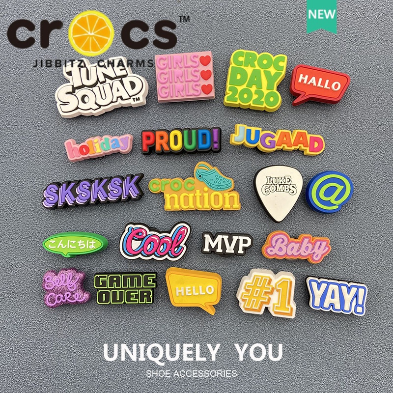 crocs jibbitz charms English Word Series New Style Shoes Flower Accessories Fun DIY for Shopee