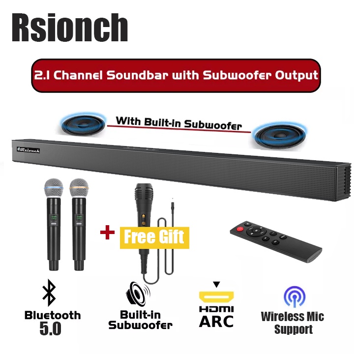 Karaoke Bluetooth Speakers Super bass with Mic TV Sound Bar Speaker