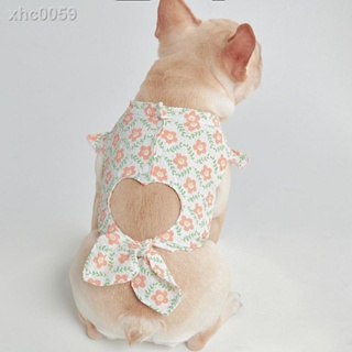 ⊙ஐ☋Pet Cat Dog Clothes Floral Hollow Love Shirt