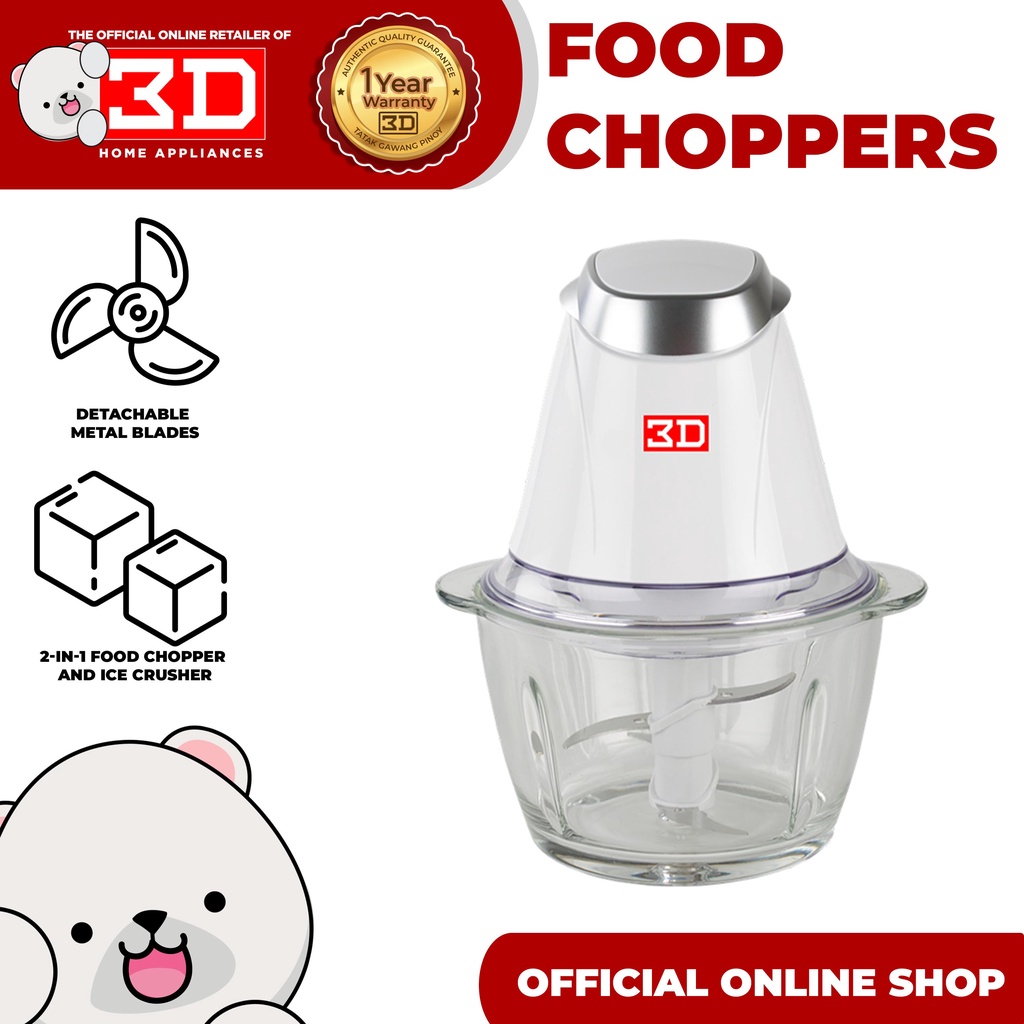 3D Electric Food Processor 1L Multifunctional Meat Grinder, Mixer