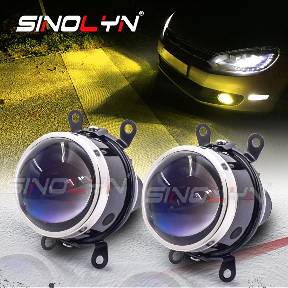 Sinolyn 3 Inch Blue Fog Lights For Cars Bi Xenon Fog Lens Bifocal