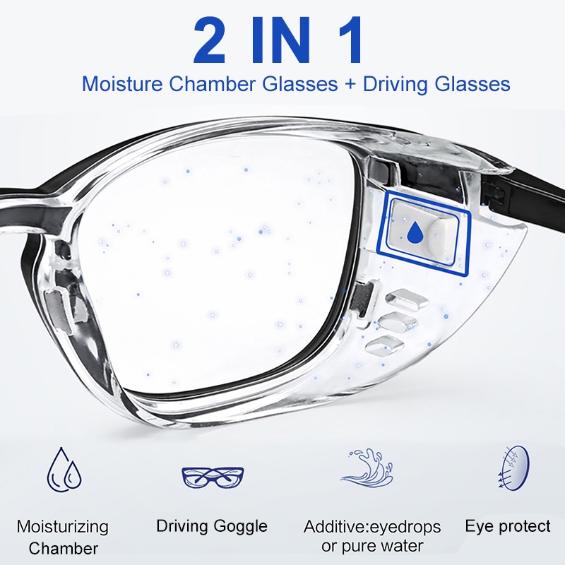 2 In 1 Moisture Chamber Glasses Polarized Sunglasses Night Spectacles