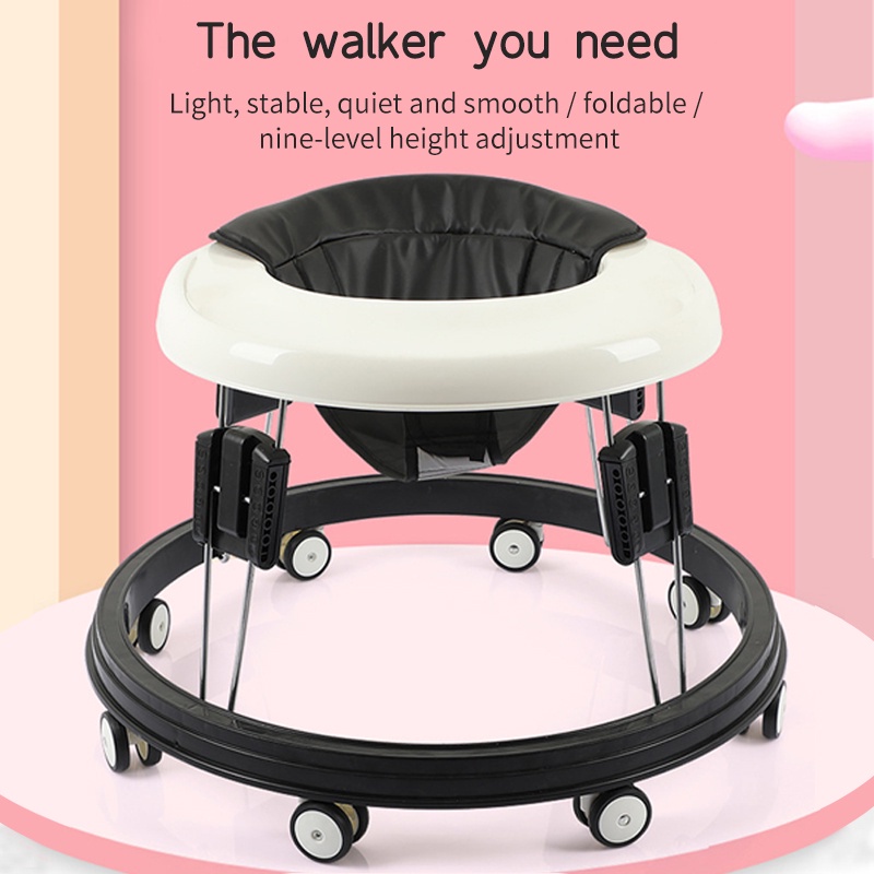 Baby Walker Adjustable Anti-roll Baby Learning Walking Anti-o-leg Walker for Baby Boy and Girl
