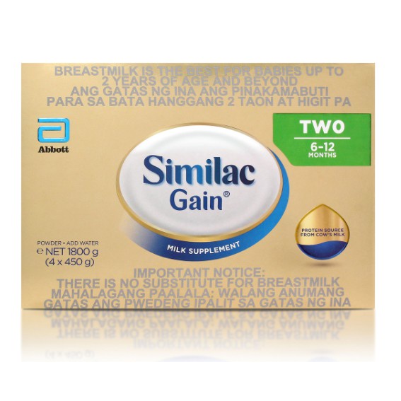 new in stock.Similac Gain 1800g, For 6-12 Month-old Infants old packaging