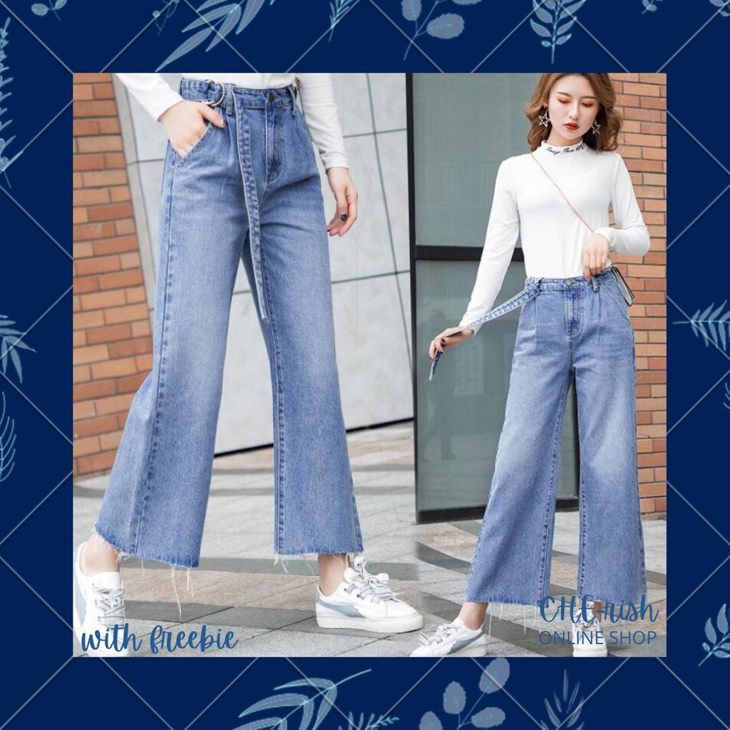 WITH FREEBIE | Highwaist WIDELEG/BAGGY/TATTERED/BF/MOM JEANS/FLARE ...