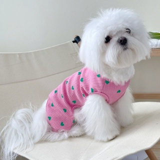 2022 New Style Love Four-Legged Vest Homewear Pet Spring Teddy Bichon Pomeranian Small Dog Summer Sleeping Clothes