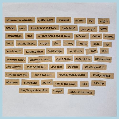 90s Slang Statement Stickers for Journal / Planner / Scrapbook (Kraft
