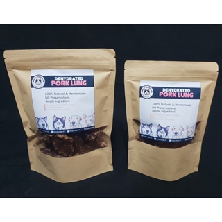 Dehydrated Pork Lung - All Natural dog and cat treats (30g / 50g)