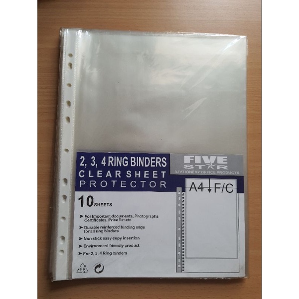 (NEW) 2, 3, 4 Ring Binders Clear Sheet Protector 10 Sheets Shopee