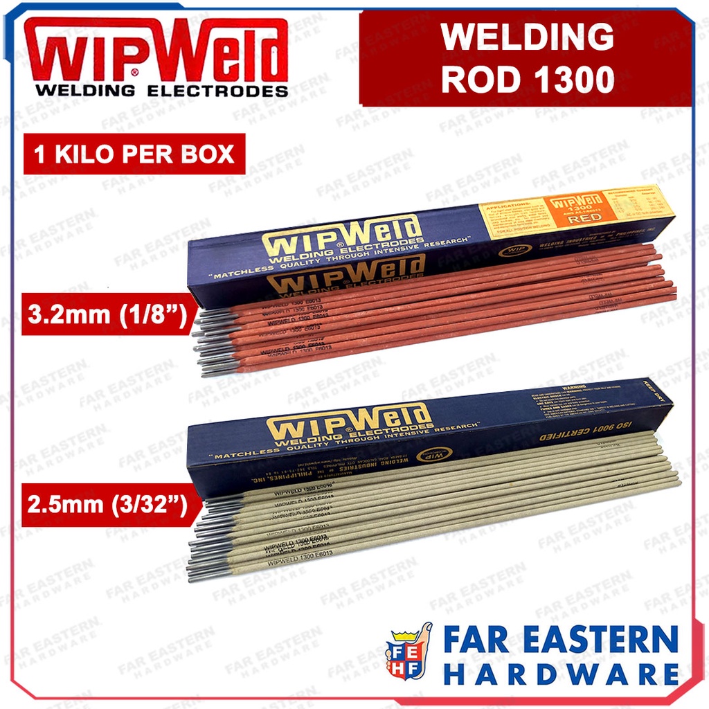 WIPWELD Welding Rod Mild Steel Electrode 1300 1/8" 3/32" 1 Kilo per Box