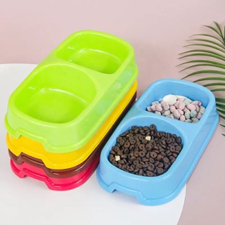 Pet Bowl Cat Bowl Dog Bowl 2 in 1 Food Bowl Square Double Pet Bowl Puppy Kitty Food Bowls Water Bowl