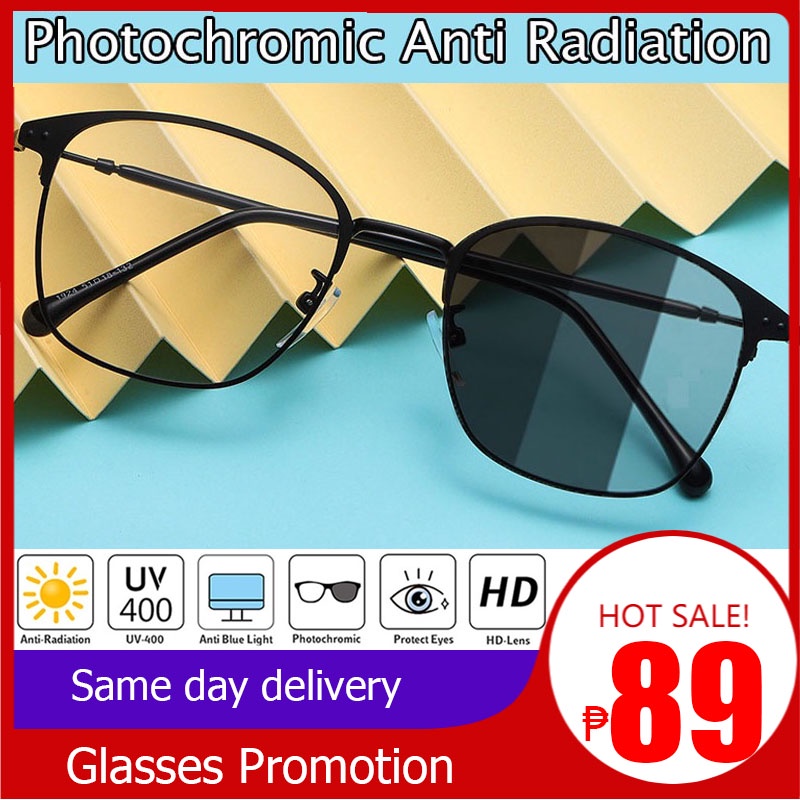 Fashion INS Wind Photochromic Glasses Men's Korean Style Ultra Light ...