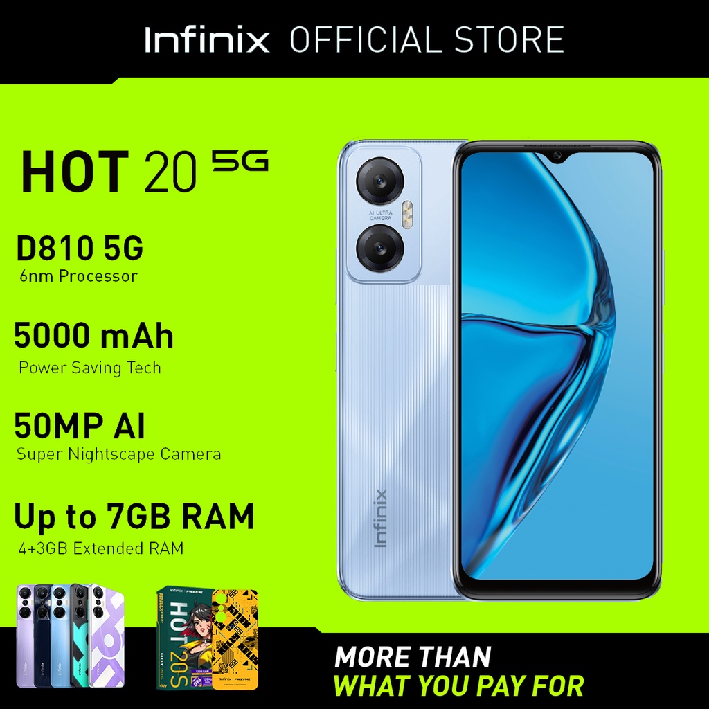 Infinix Hot 20 5G 4GB + 128GB (1 year local warranty) | Shopee Philippines