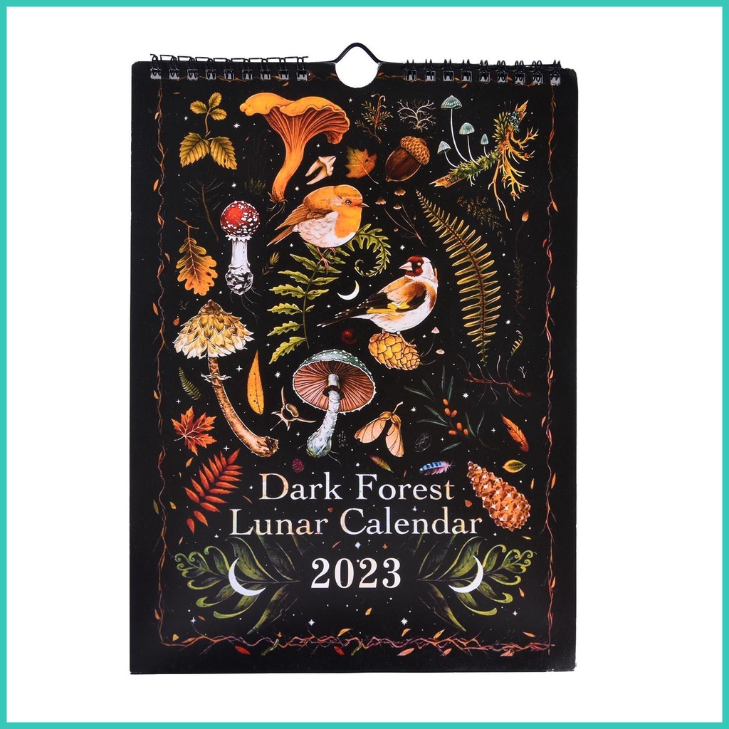 Dark Forest Lunar Calendar 2023 Colorful 12 Original Illustrations Wall