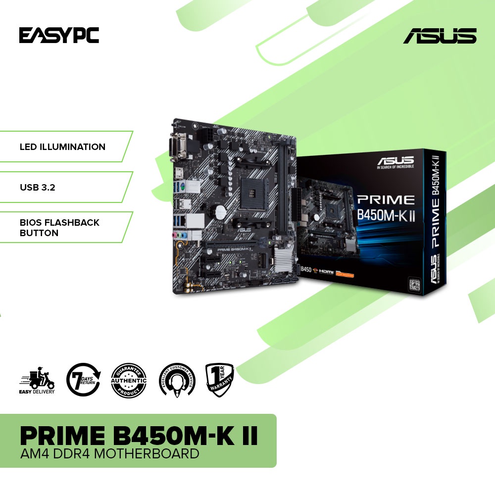 EasyPC ASUS Prime B450MK II AM4 BIOS flashback USB 3.2 DDR4 Motherboard Shopee Philippines